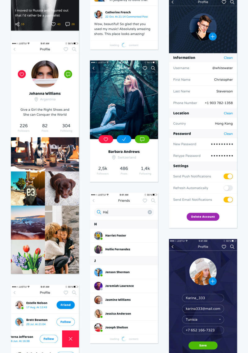 在Sketch＆Photoshop，Liberty Mobile UI工具包中创建时尚的移动应用程序的完美选择