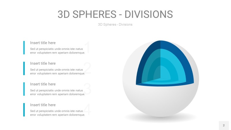 宝石蓝色3D球体切割PPT信息图2