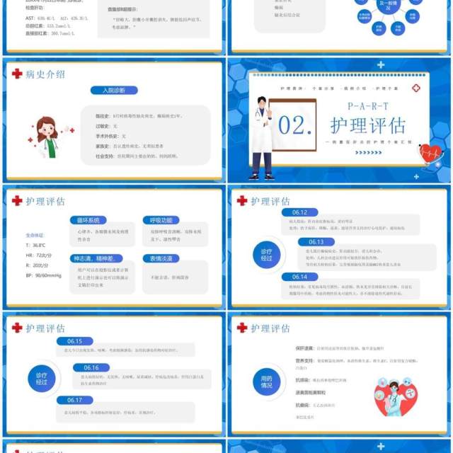 蓝色卡通风护理个案分享PPT模板 蓝色卡通风护理个案分享PPT模板