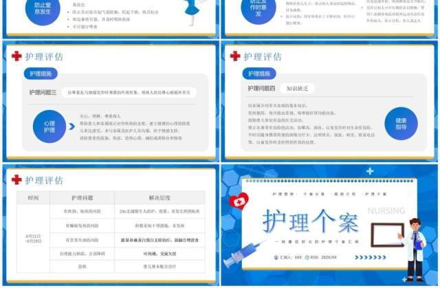 蓝色卡通风护理个案分享PPT模板 蓝色卡通风护理个案分享PPT模板