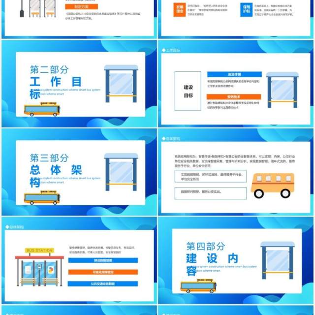 大数据云技术新互联新边界智慧公交系统建设方案动态PPT模板