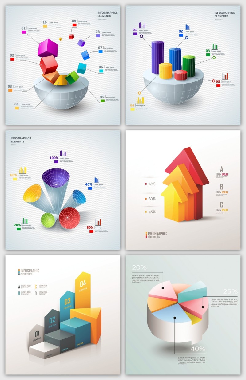 潇洒PPT素材信息图表AI矢量素材