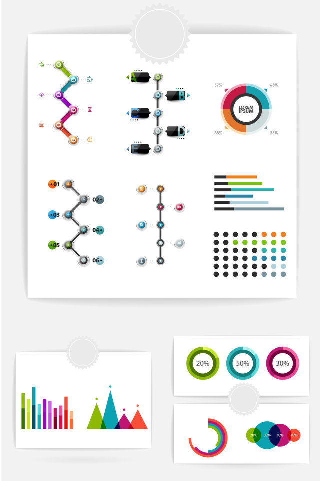 12款矢量PPT数据统计图案