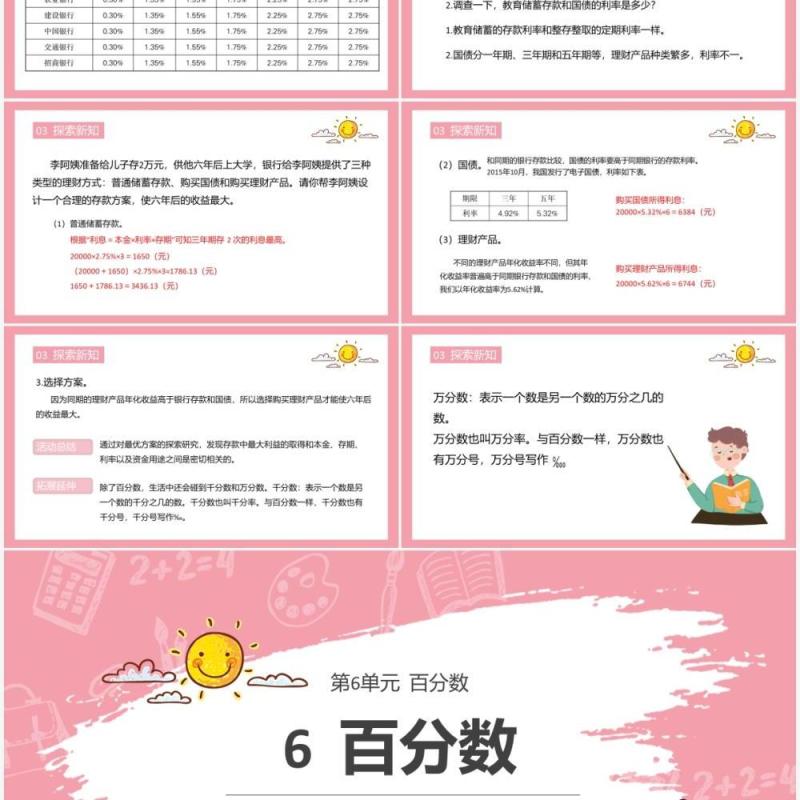 部编版六年级数学上册百分数课件PPT模板