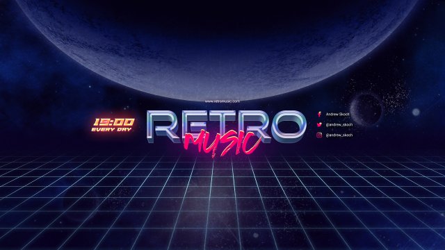 80年代复古youtube频道艺术字体效果设计PSD素材 80年代复古youtube频道艺术字体效果设计PSD素材
