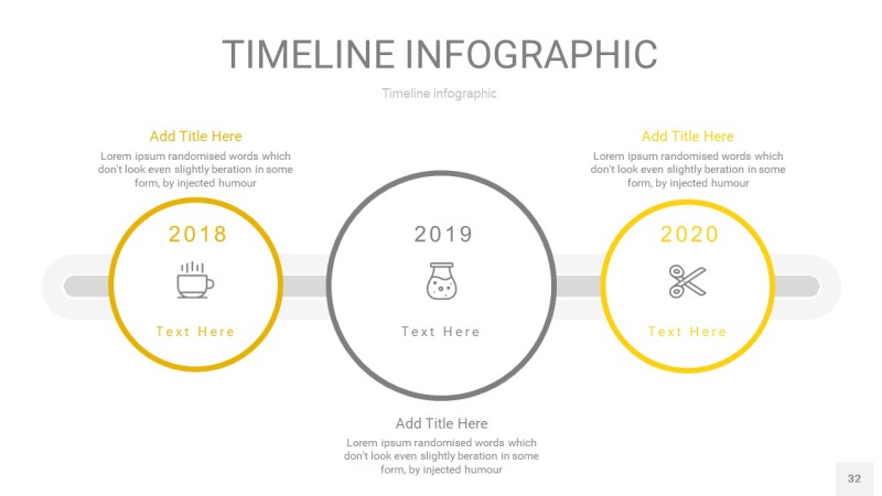 灰黄色时间轴PPT信息图32