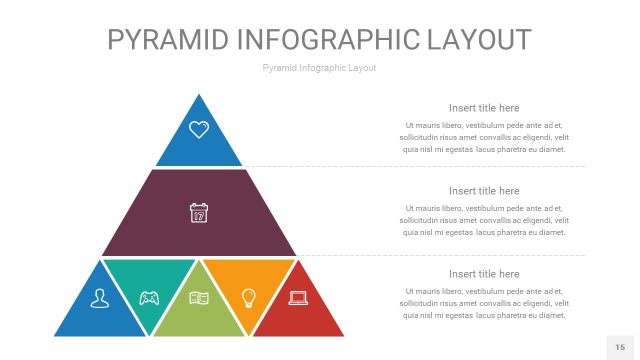 黄蓝绿色3D金字塔PPT信息图表15