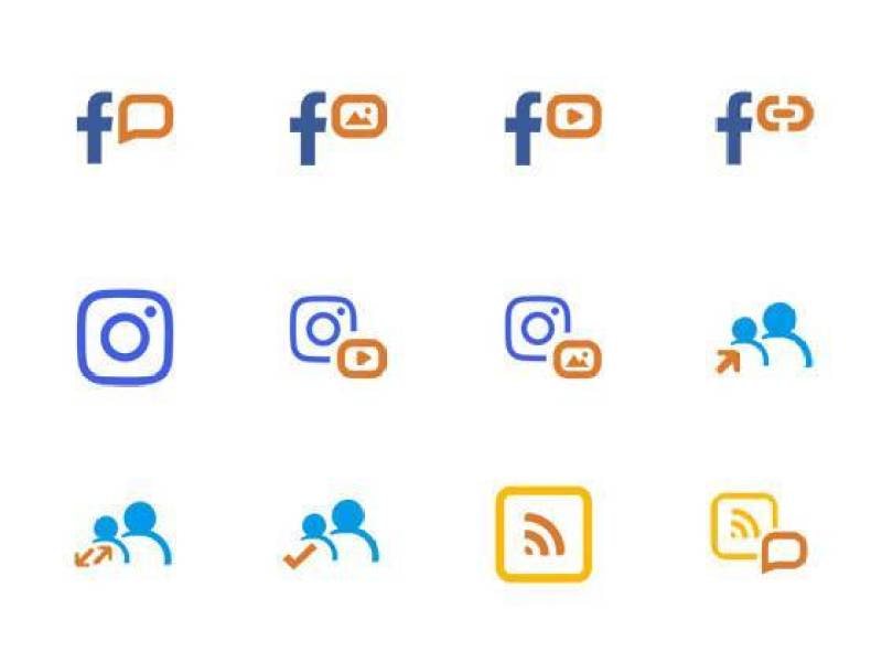 社交媒体和分类图标