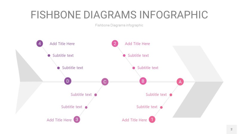 粉色鱼骨PPT信息图表2
