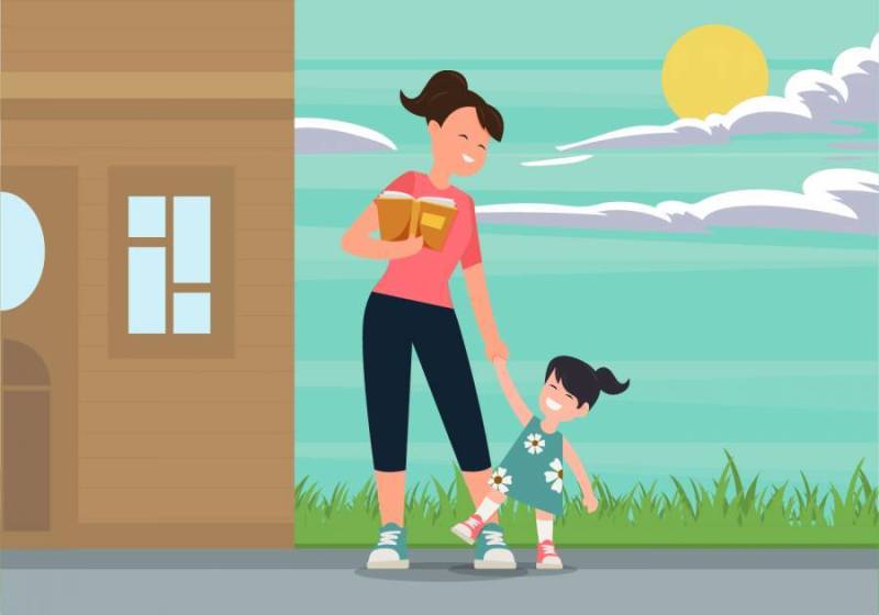 有孩子传染媒介例证的保姆