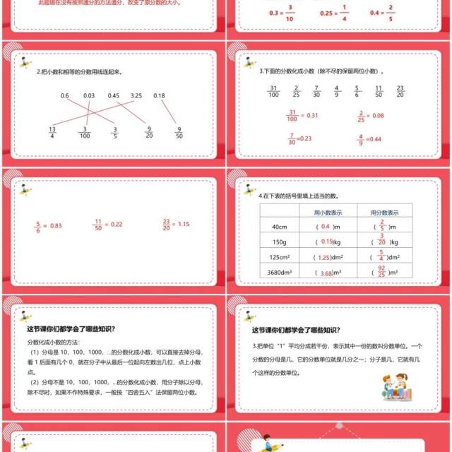 部编版五年级数学下册分数与小数的互化课件PPT模板