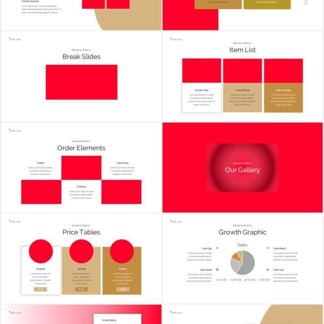 简约烘焙宣传介绍图片版式设计PPT模板Bakery Powerpoint Template