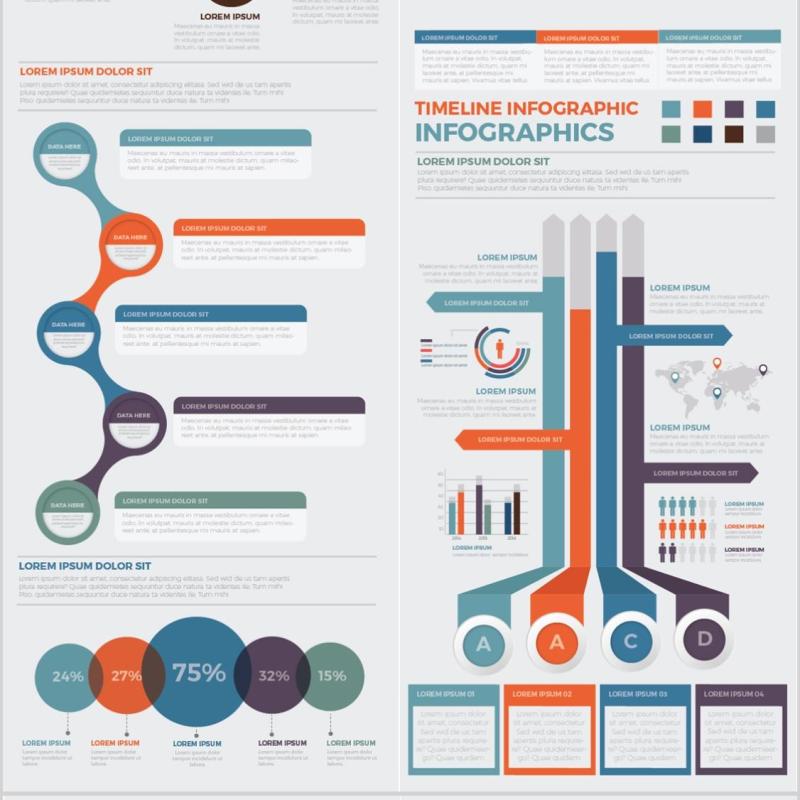 信息图表元素矢量素材Big Elements Infographics