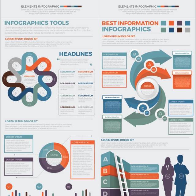 信息图表元素矢量素材Big Elements Infographics