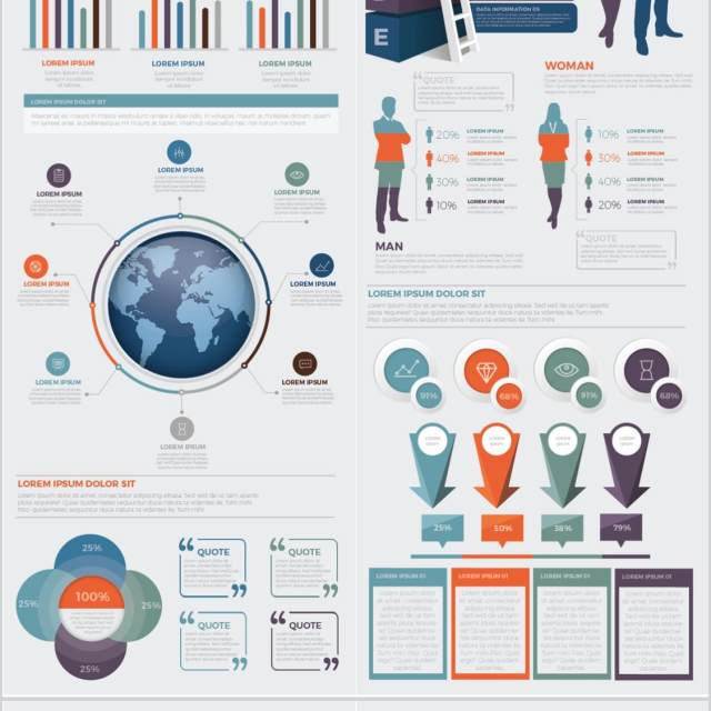 信息图表元素矢量素材Big Elements Infographics