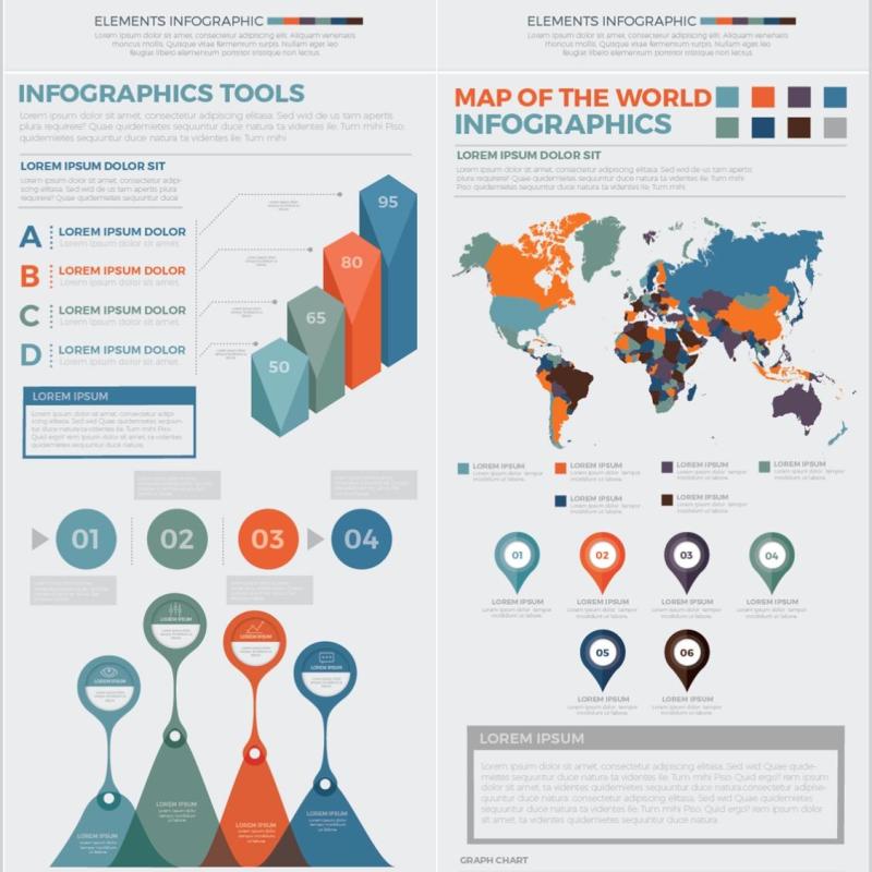 信息图表元素矢量素材Big Elements Infographics