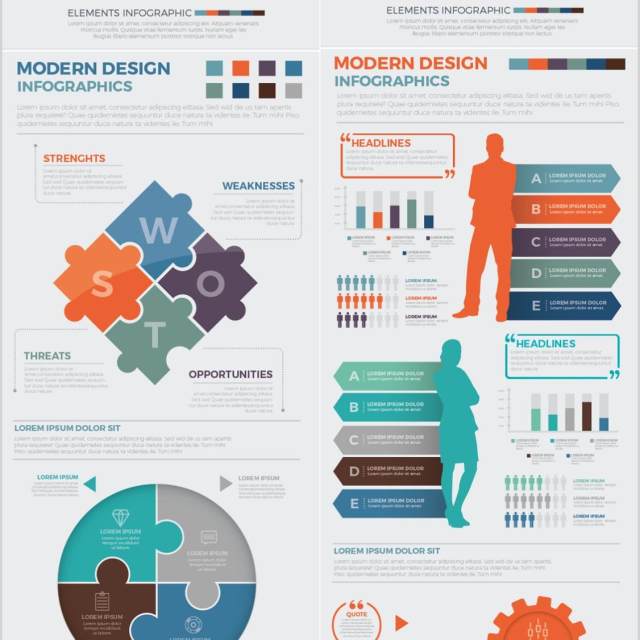 信息图表元素矢量素材Big Elements Infographics