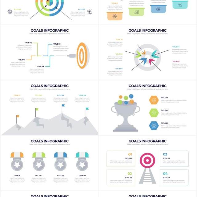 简约战略目标业绩目标PPT信息图素材Goals Powerpoint Infographics 简约战略目标业绩目标PPT信息图素材Goals Powerpoint Infographics