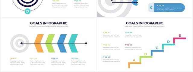 简约战略目标业绩目标PPT信息图素材Goals Powerpoint Infographics
