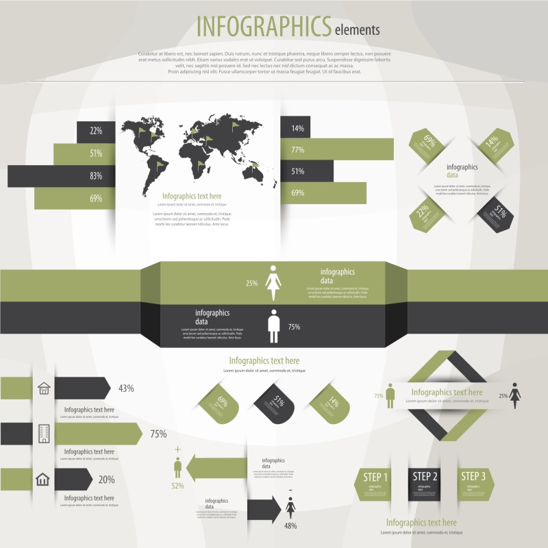 信息图形集世界地图和信息图形12