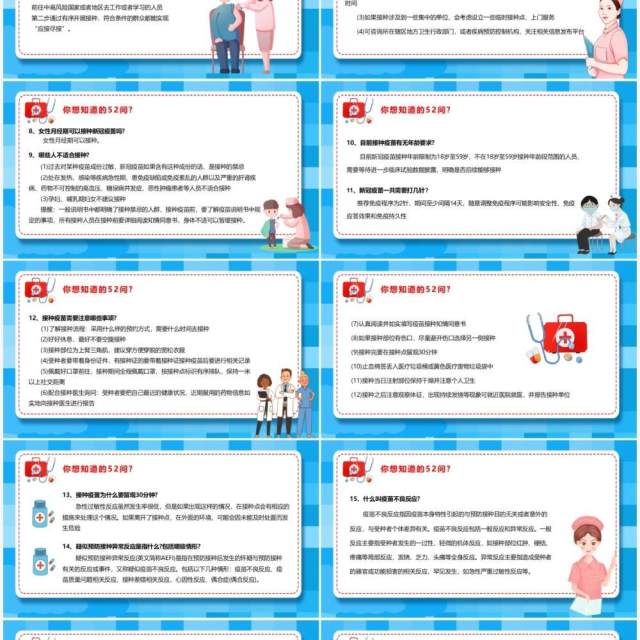 蓝色卡通风关于新冠疫苗的五十二个问PPT模板 蓝色卡通风关于新冠疫苗的五十二个问PPT模板