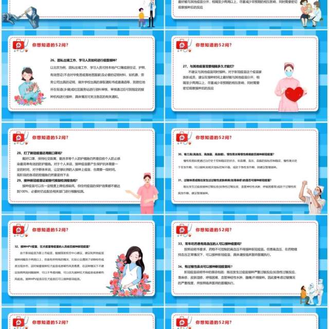 蓝色卡通风关于新冠疫苗的五十二个问PPT模板 蓝色卡通风关于新冠疫苗的五十二个问PPT模板