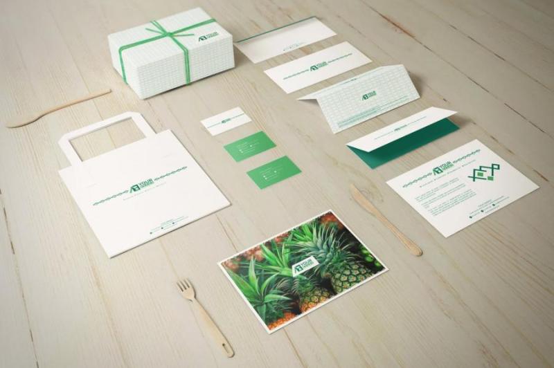 清新有机食物蔬菜农产品食品超市品牌VI提案样机模型PSD素材