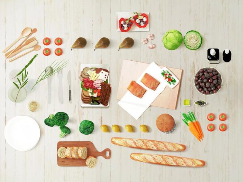清新有机食物蔬菜农产品食品超市品牌VI提案样机模型PSD素材