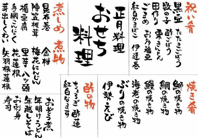 烹饪内容刷字符Osechi