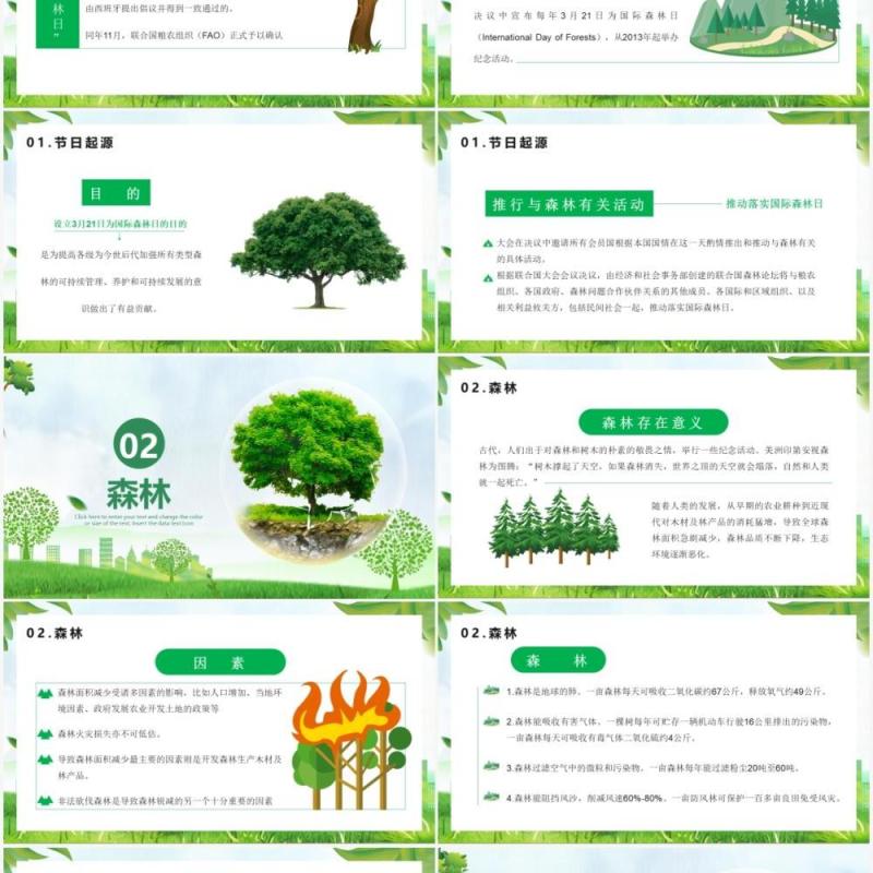 2021世界森林日宣传介绍PPT模板