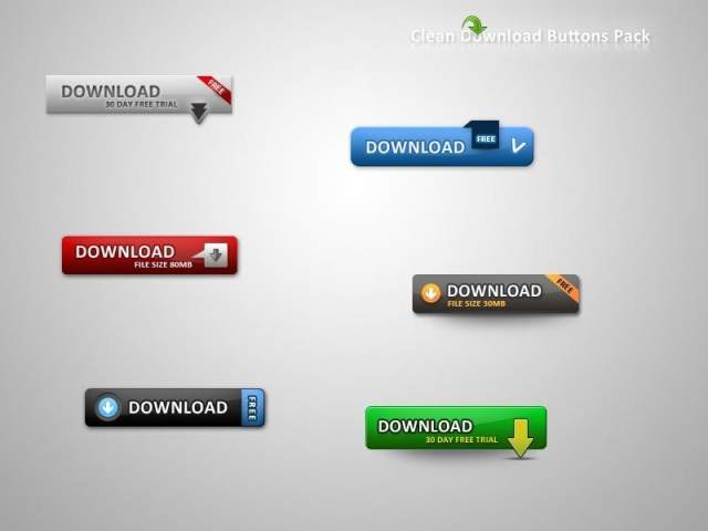 Web2.0网页下载按钮PSD素材二 Web2.0网页下载按钮PSD素材二