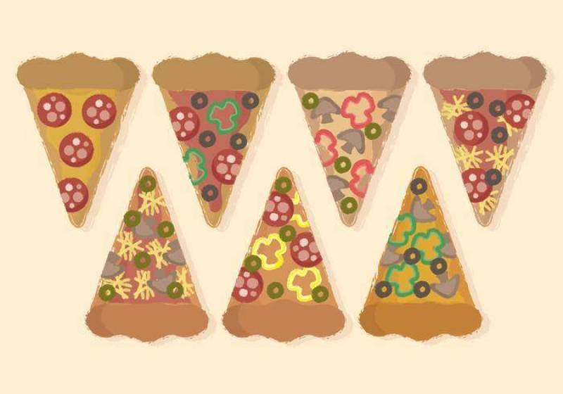 矢量手绘制的比萨片