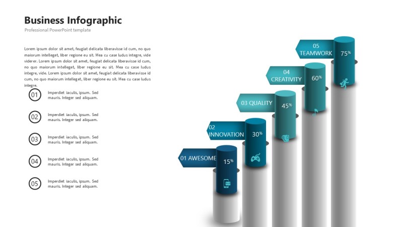 3D圆柱体PPT信息可视化图表37