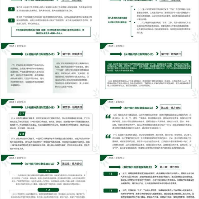 绿色简约风乡村振兴责任制实施办法PPT模板