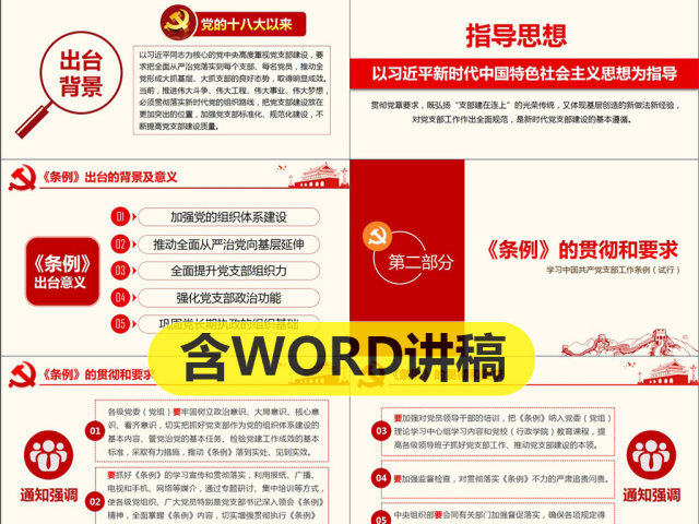 原创2018中国共产党支部工作条例党课PPT-版权可商用 原创2018中国共产党支部工作条例党课PPT-版权可商用