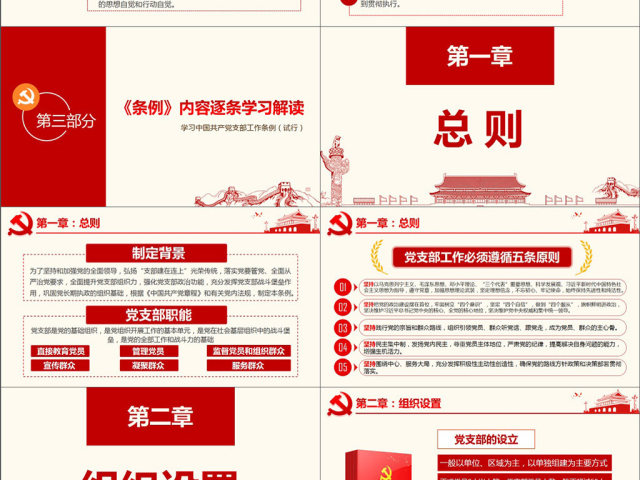 原创2018中国共产党支部工作条例党课PPT-版权可商用