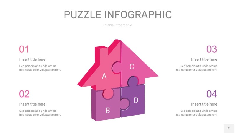 粉紫色拼图PPT图表2