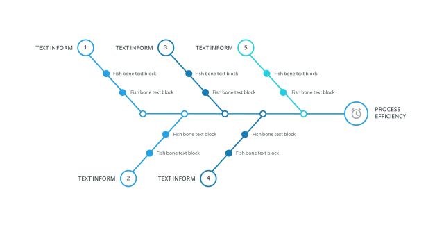 蓝色鱼骨图PPT图表-6