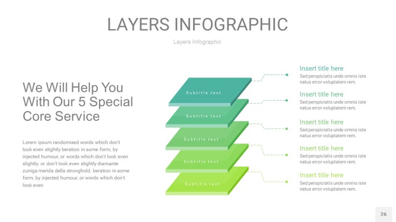 浅绿色3D分层PPT信息图26