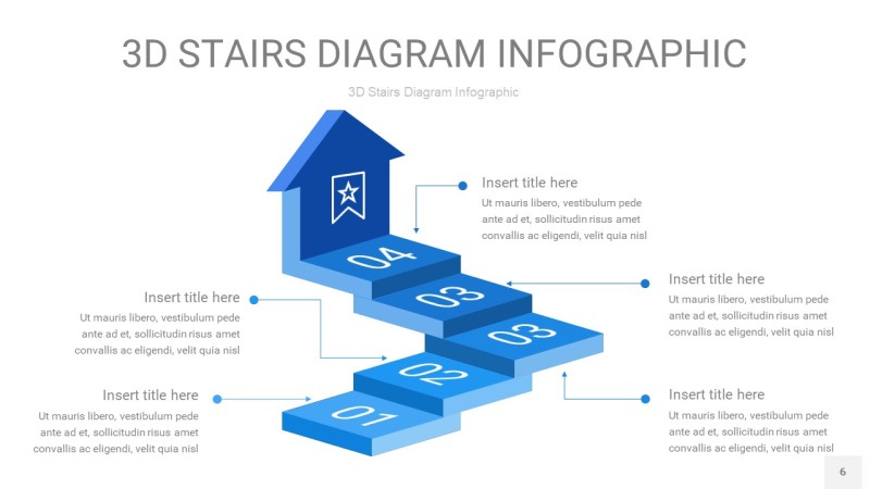 渐变蓝色3D阶梯PPT图表6