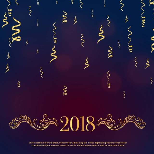 豪华风格2018新年快乐与金色花卉dec问候 豪华风格2018新年快乐与金色花卉dec问候