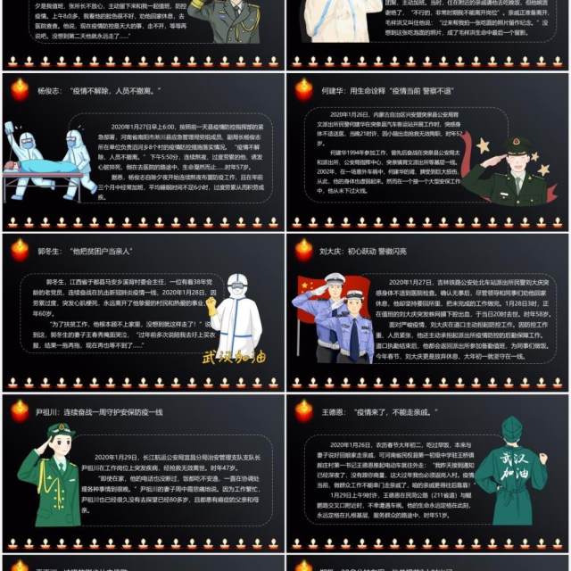 清明节致敬疫情期间因公殉职的逆行者PPT模板 清明节致敬疫情期间因公殉职的逆行者PPT模板