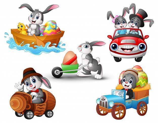 套兔子动画片驾驶车