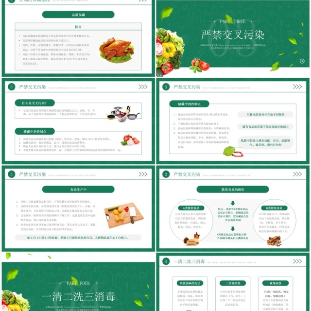 绿色简约风2023年食品安全培训周PPT模板 绿色简约风2023年食品安全培训周PPT模板