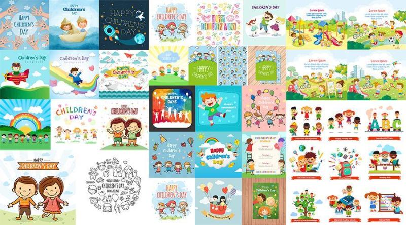 100+款儿童节主题矢量素材打包下载