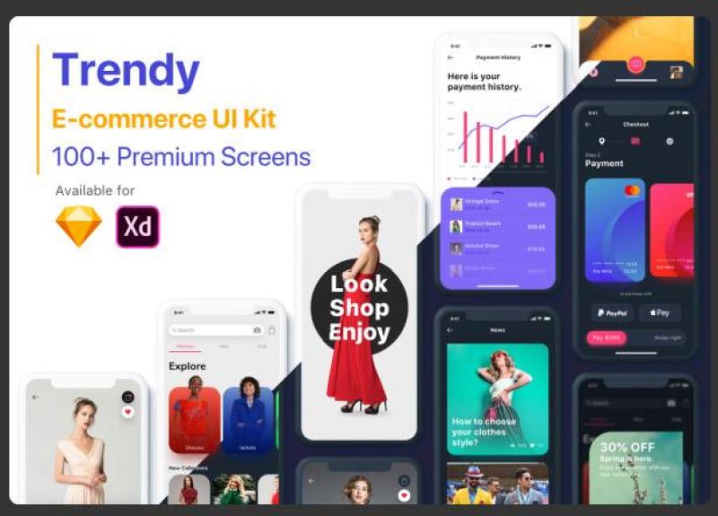 电子商务UI工具包的发展趋势Trendy E-commerce UI Kit