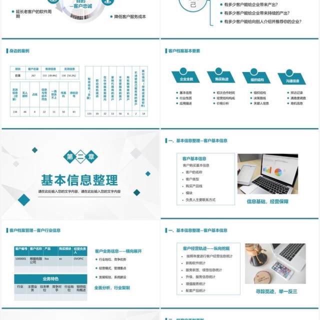 绿色商务风客户档案管理培训PPT模板