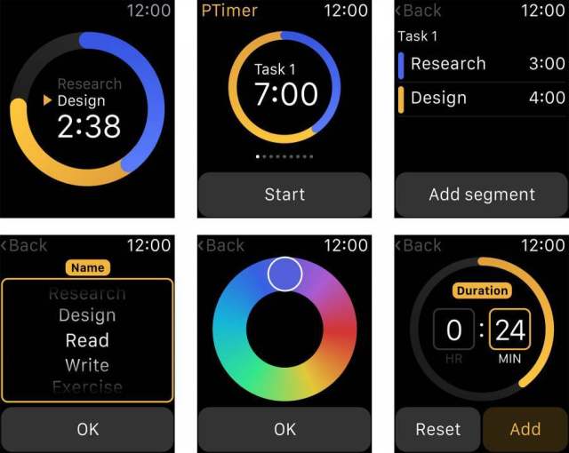 PTimer Apple Watch 定时器界面 PTimer Apple Watch 定时器界面
