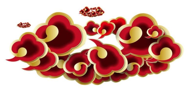 古典古风祥云云纹图案边框花边元素PNG免抠元素设计素材93