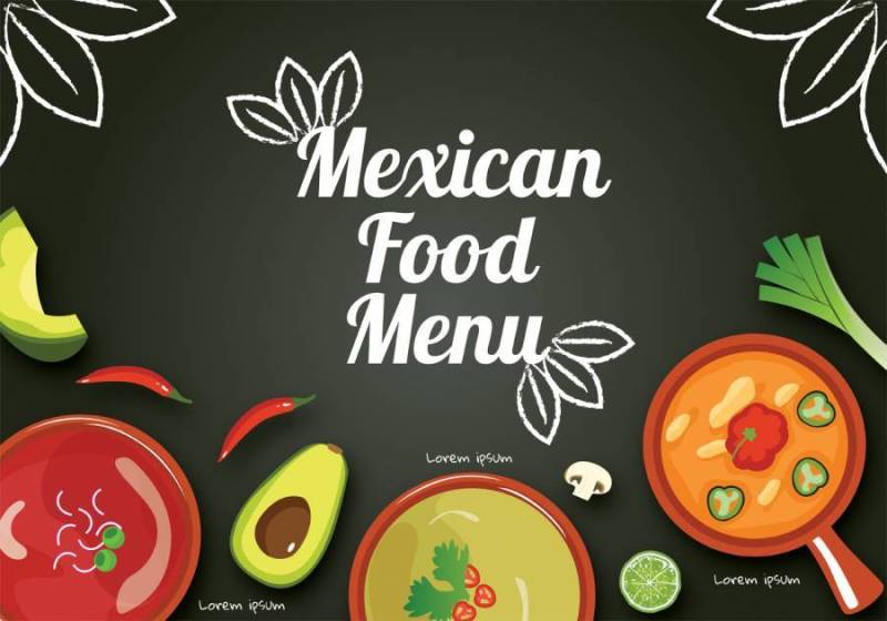 墨西哥食物菜单矢量设计